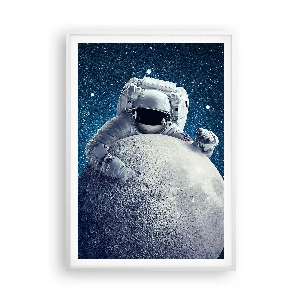 Pôster em moldura branca - Coringa do espaço - 70x100 cm