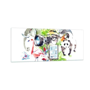 Quadro em vidro - Através da lente do viajante - 100x40 cm