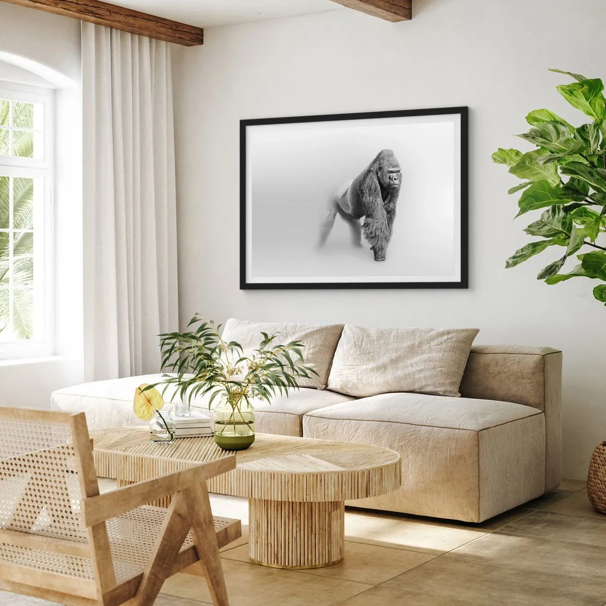 Pôster com moldura preta - Confiante na sua força - 70x50 cm