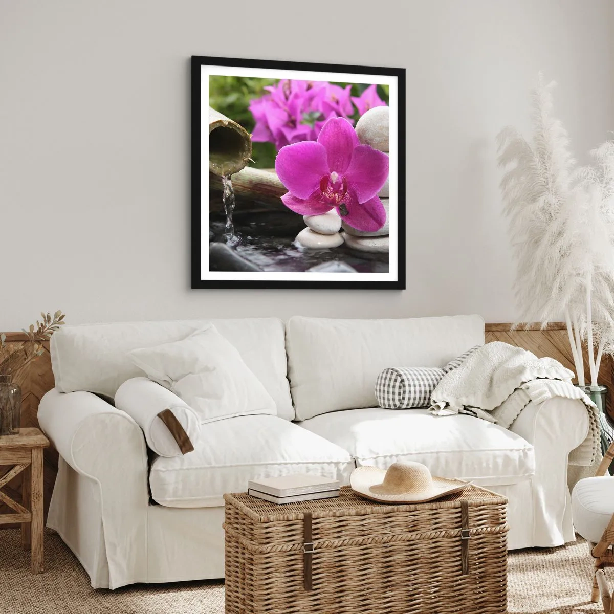 Pôster com moldura preta - Descanso imediato - 50x50 cm