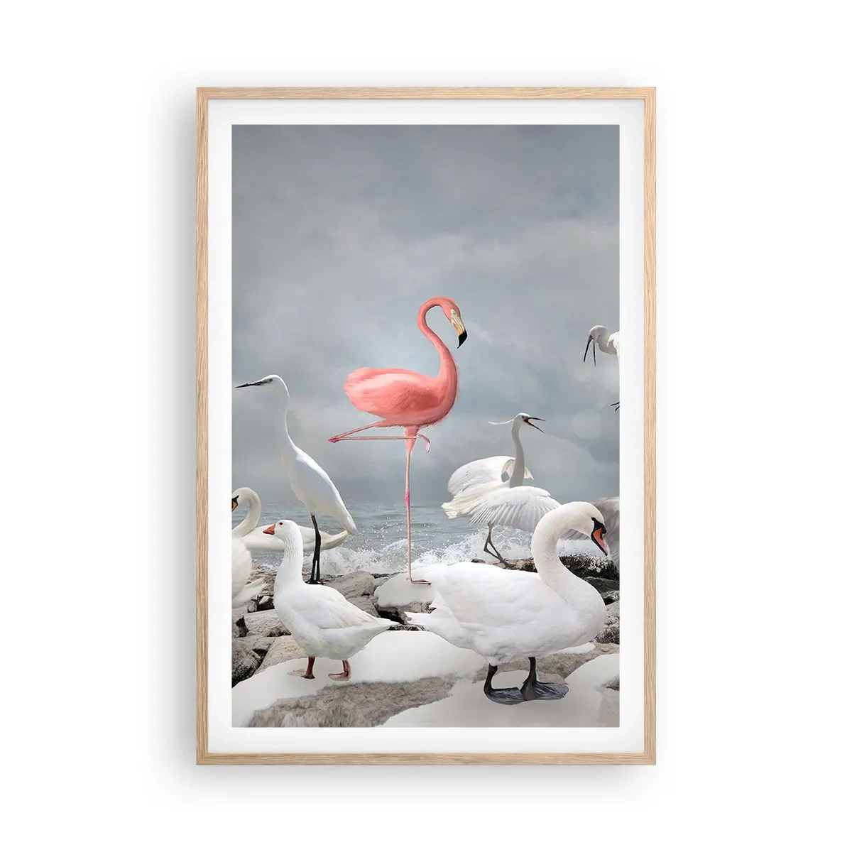 Pôster com moldura de carvalho claro - Como vim parar aqui? - 61x91 cm