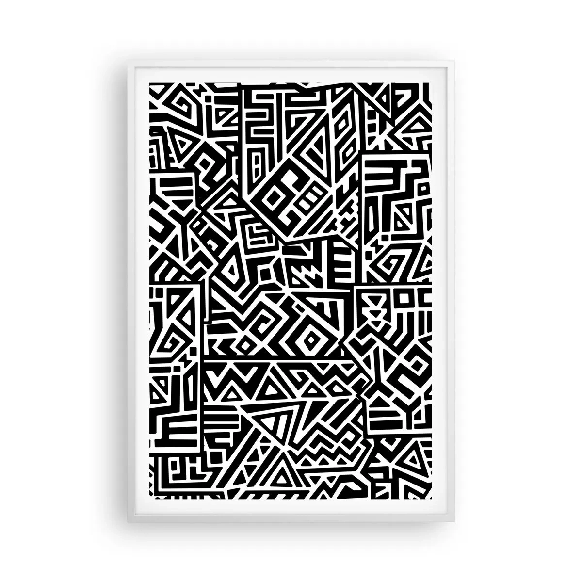 Pôster em moldura branca - Composição pré-colombiana - 70x100 cm