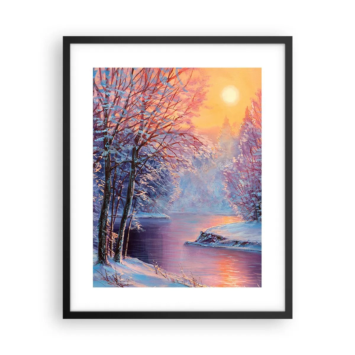 Pôster com moldura preta - Cores do inverno - 40x50 cm