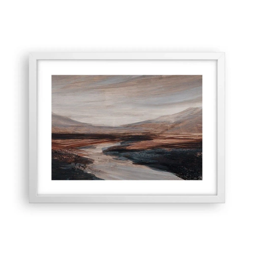 Pôster em moldura branca - Um vale tranquilo - 40x30 cm