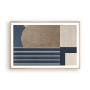 Pôster com moldura de carvalho claro - Uma composição de simplicidade e redondeza - 91x61 cm