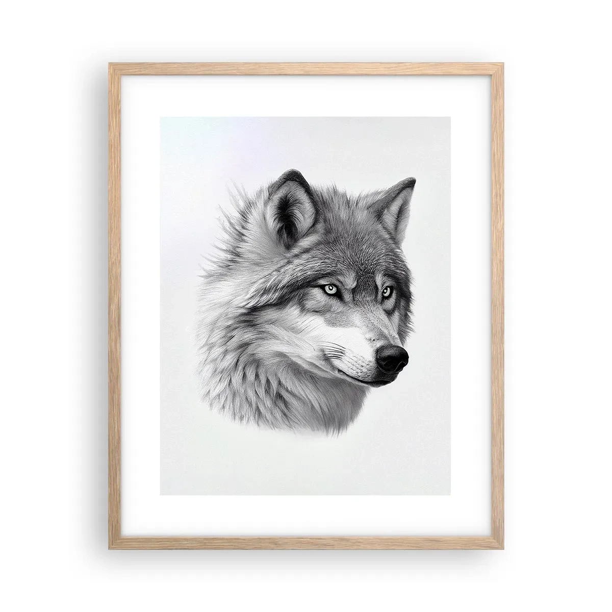 Pôster com moldura de carvalho claro - Alfa – sem dúvida - 40x50 cm