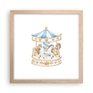 Pôster com moldura de carvalho claro - Doce infância - 30x30 cm