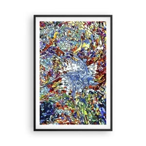 Pôster com moldura preta - Vitrais gotejantes - 61x91 cm