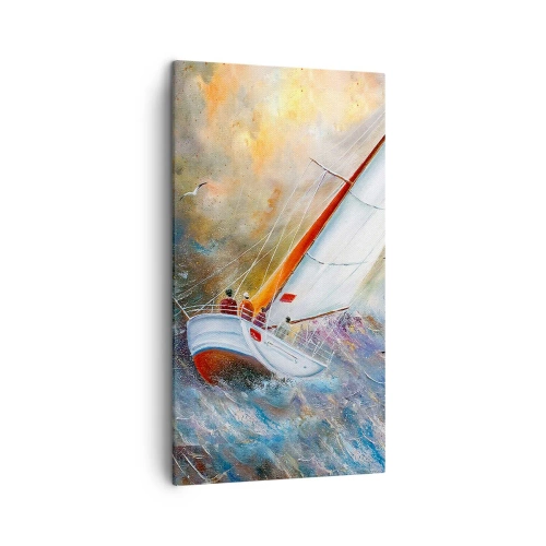 Quadro em tela - Correr sobre as ondas - 45x80 cm