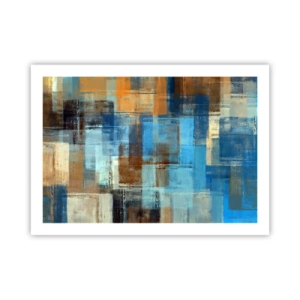 Pôster - Através da cortina azul - 70x50 cm