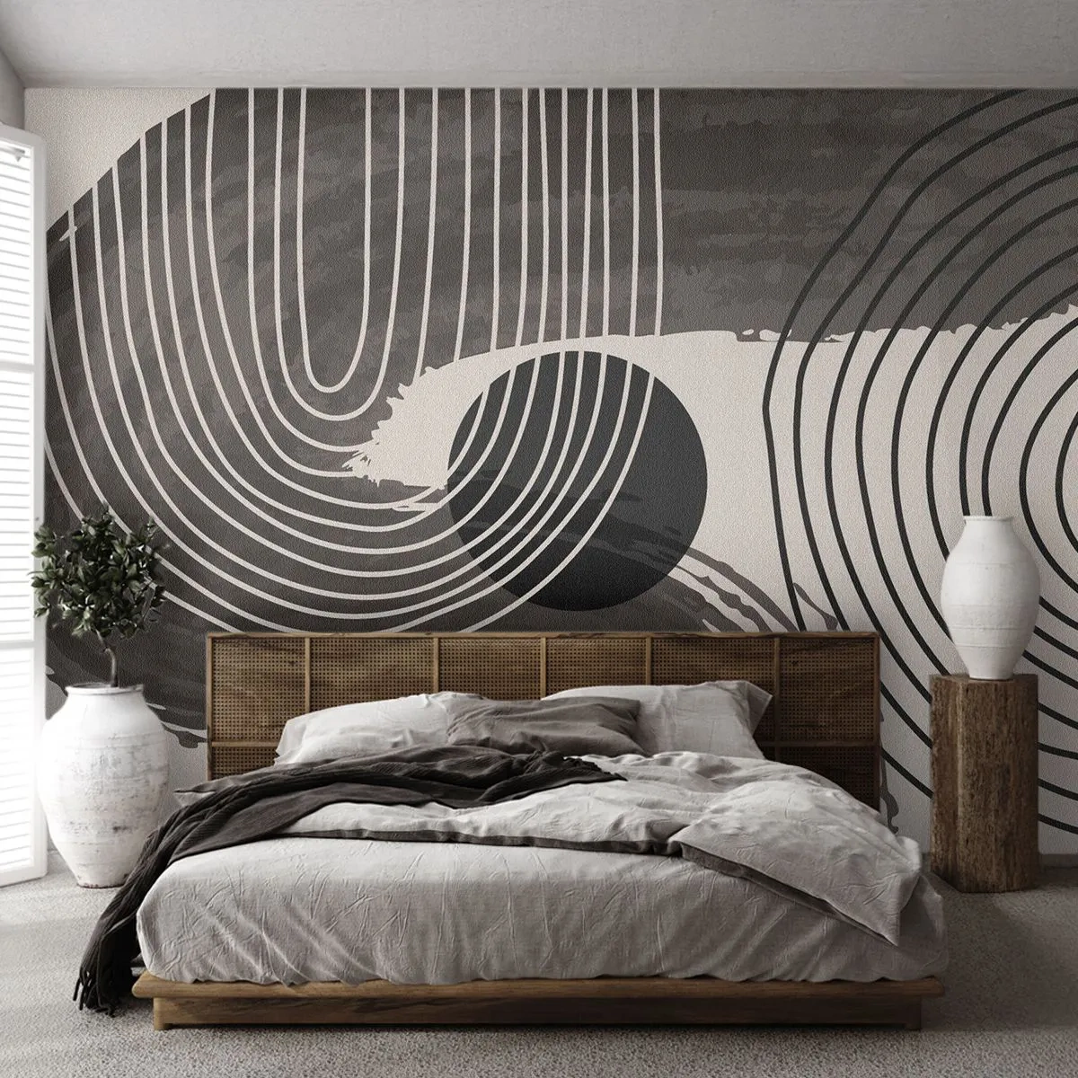 Papel de Parede Premium Sand - O oval vence - Abstração, Minimalismo, Pedaço - 100x70 cm
