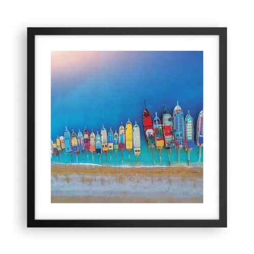 Pôster com moldura preta - Vista panorâmica - 40x40 cm