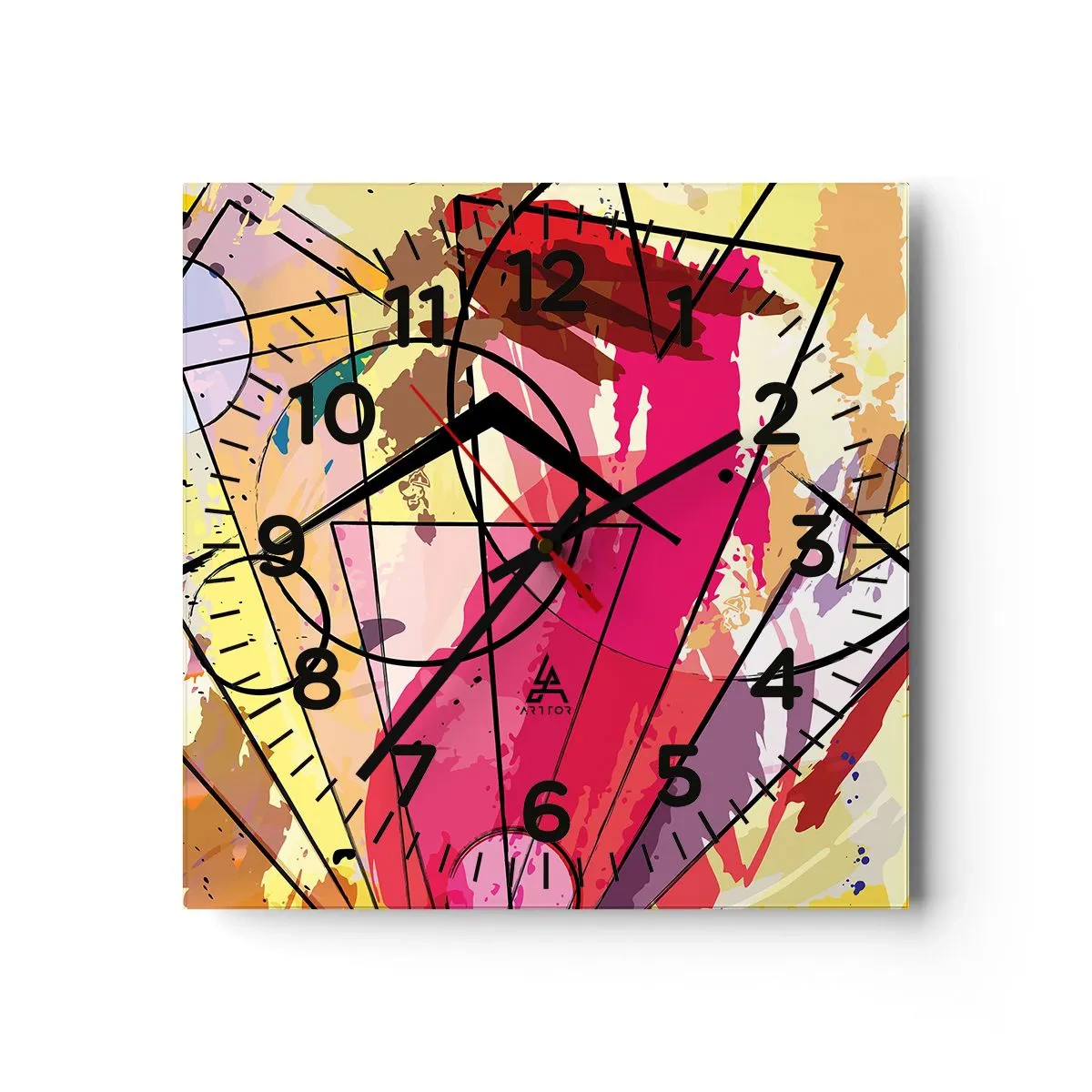 Relógio de parede - Relógio em vidro - Explosão - 40x40 cm