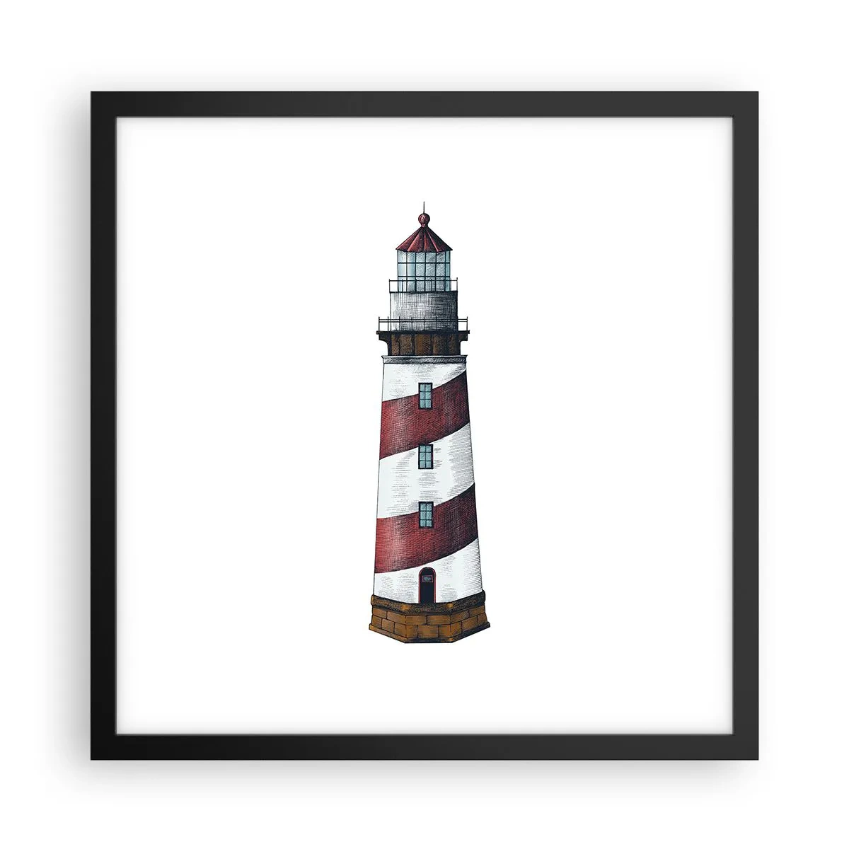 Pôster com moldura preta - Sempre em guarda - 40x40 cm