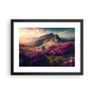 Pôster com moldura preta - Verão nas montanhas - 40x30 cm