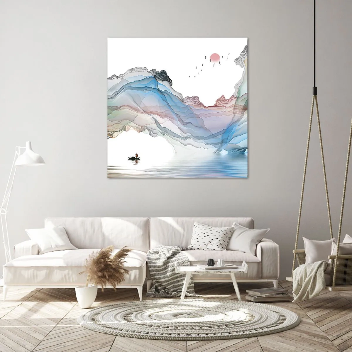 Quadro em tela - Em direção às montanhas de cristal - 30x30 cm