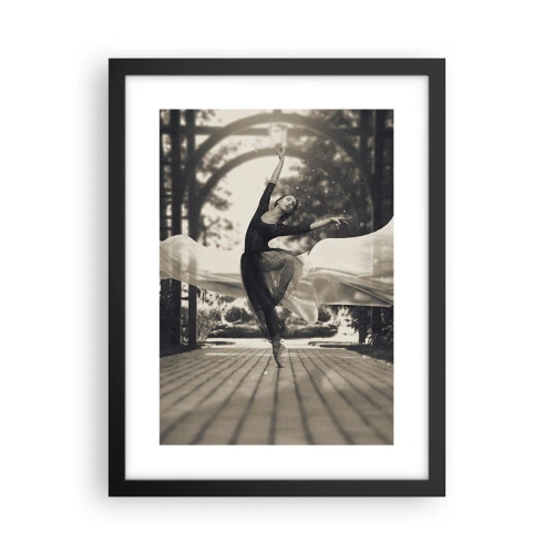 Pôster com moldura preta - A dança do espírito do jardim - 30x40 cm