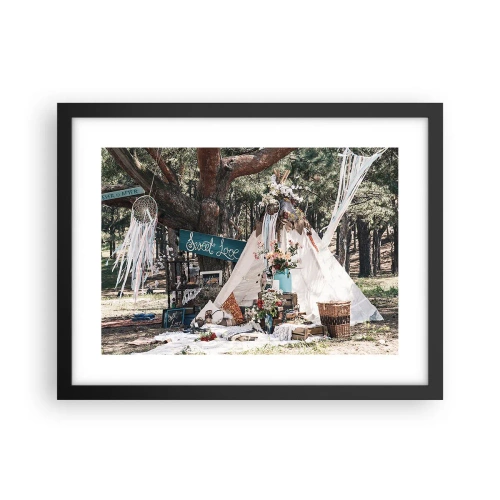 Pôster com moldura preta - Make love… - 40x30 cm