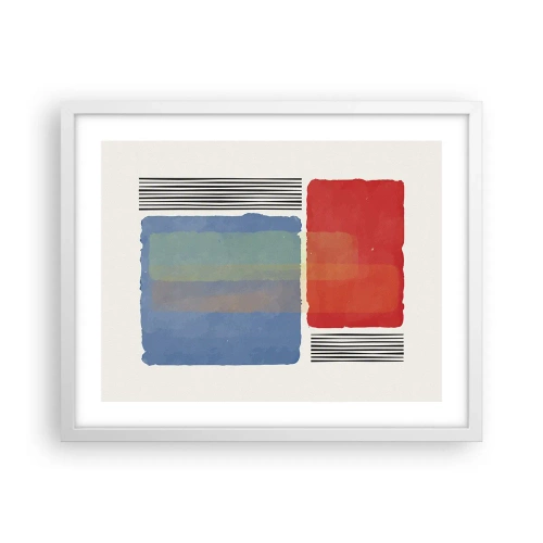 Pôster em moldura branca - A alma da geometria - 50x40 cm