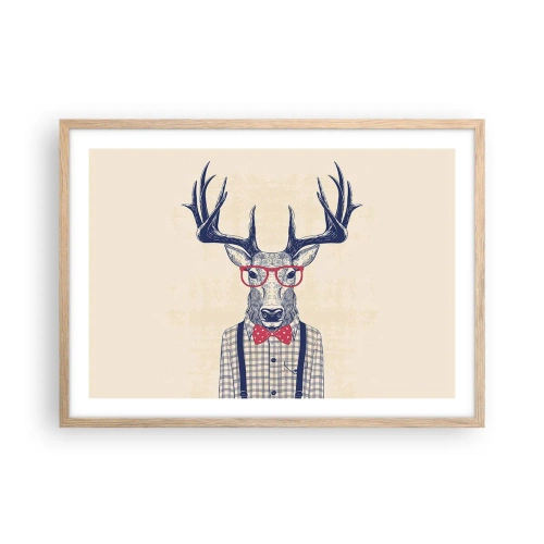 Pôster com moldura de carvalho claro - Extravagância engraçada - 70x50 cm