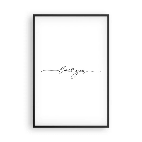 Pôster com moldura preta - Preto e branco - 61x91 cm