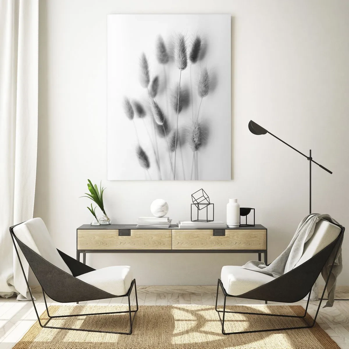 Quadro em vidro - Grama fofa - 50x70 cm