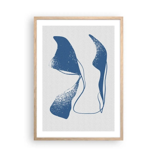 Pôster com moldura de carvalho claro - Abstração alada - 50x70 cm