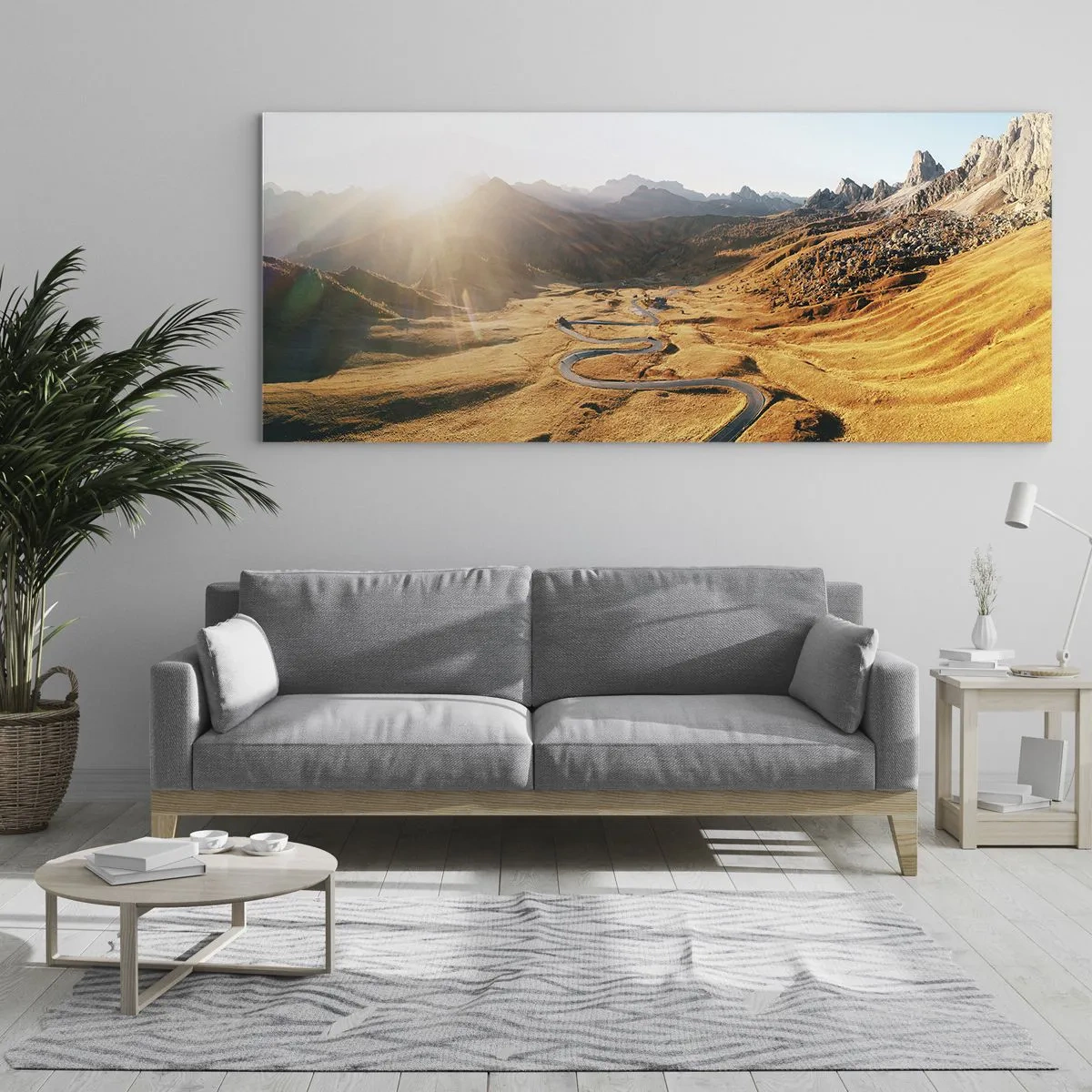 Quadro em vidro - No Vale Dourado - 90x30 cm
