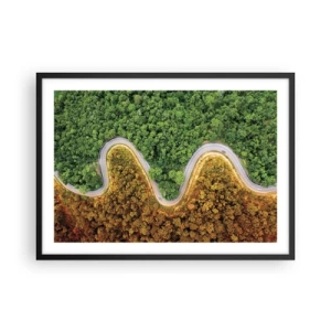 Pôster com moldura preta - Fronteiras e descobertas - 70x50 cm