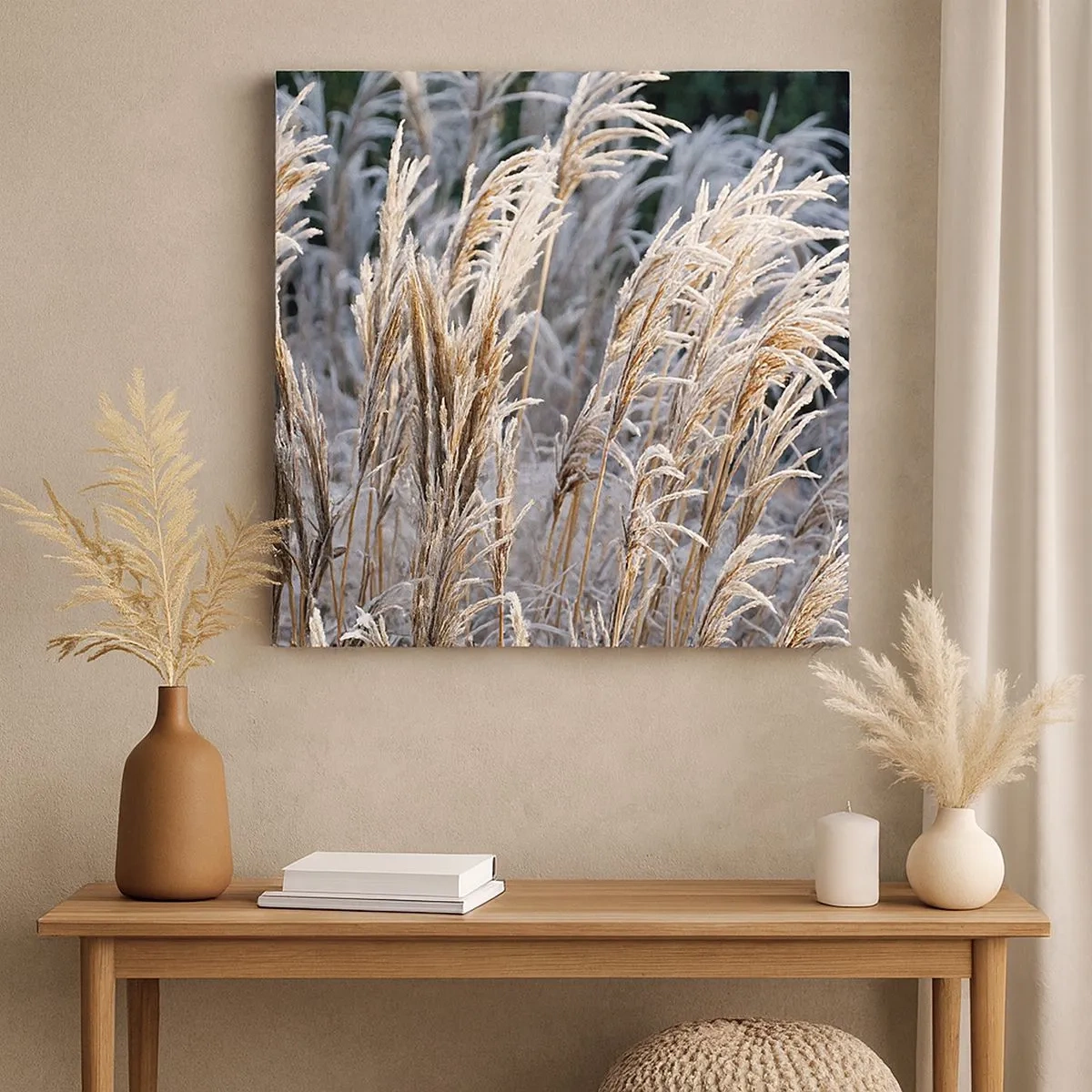 Quadro em tela - Decorado com a geada - 30x30 cm