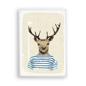 Pôster em moldura branca - Porque eu gosto de camisas listradas! - 70x100 cm