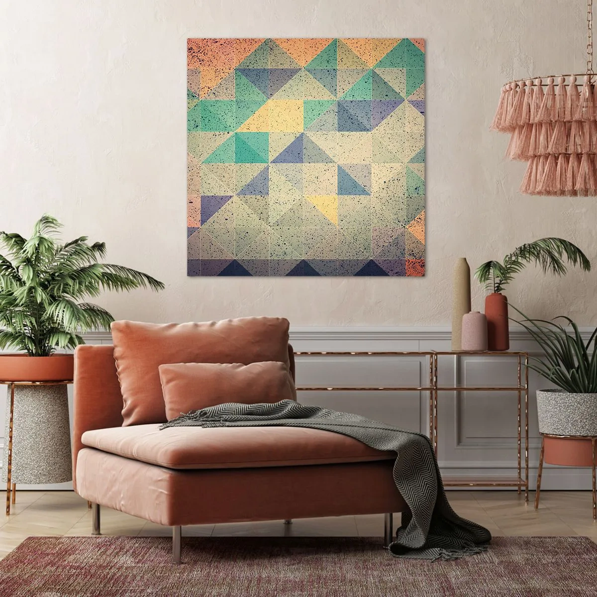 Quadro em tela - República dos triângulos - 50x50 cm