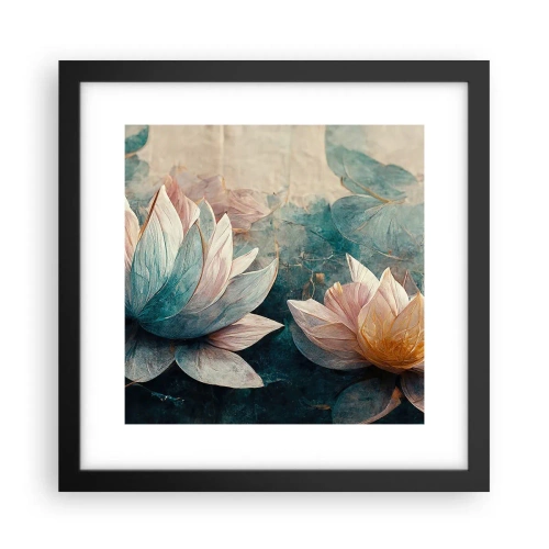 Pôster com moldura preta - Estrelas do lago - 30x30 cm