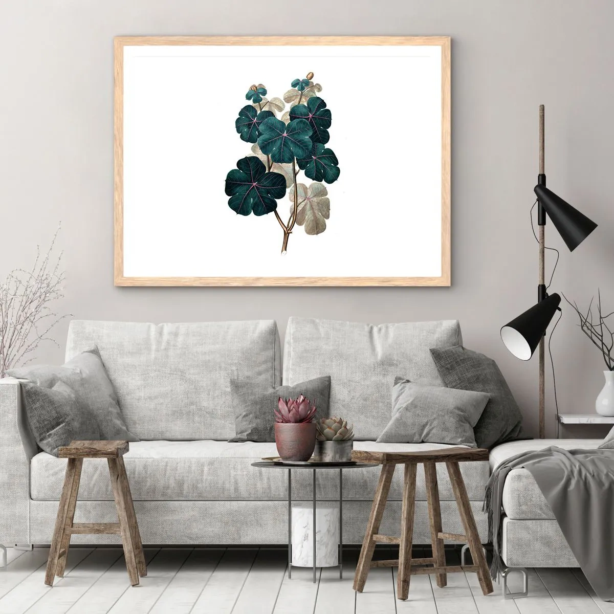 Pôster com moldura de carvalho claro - Do antigo herbário - 100x70 cm