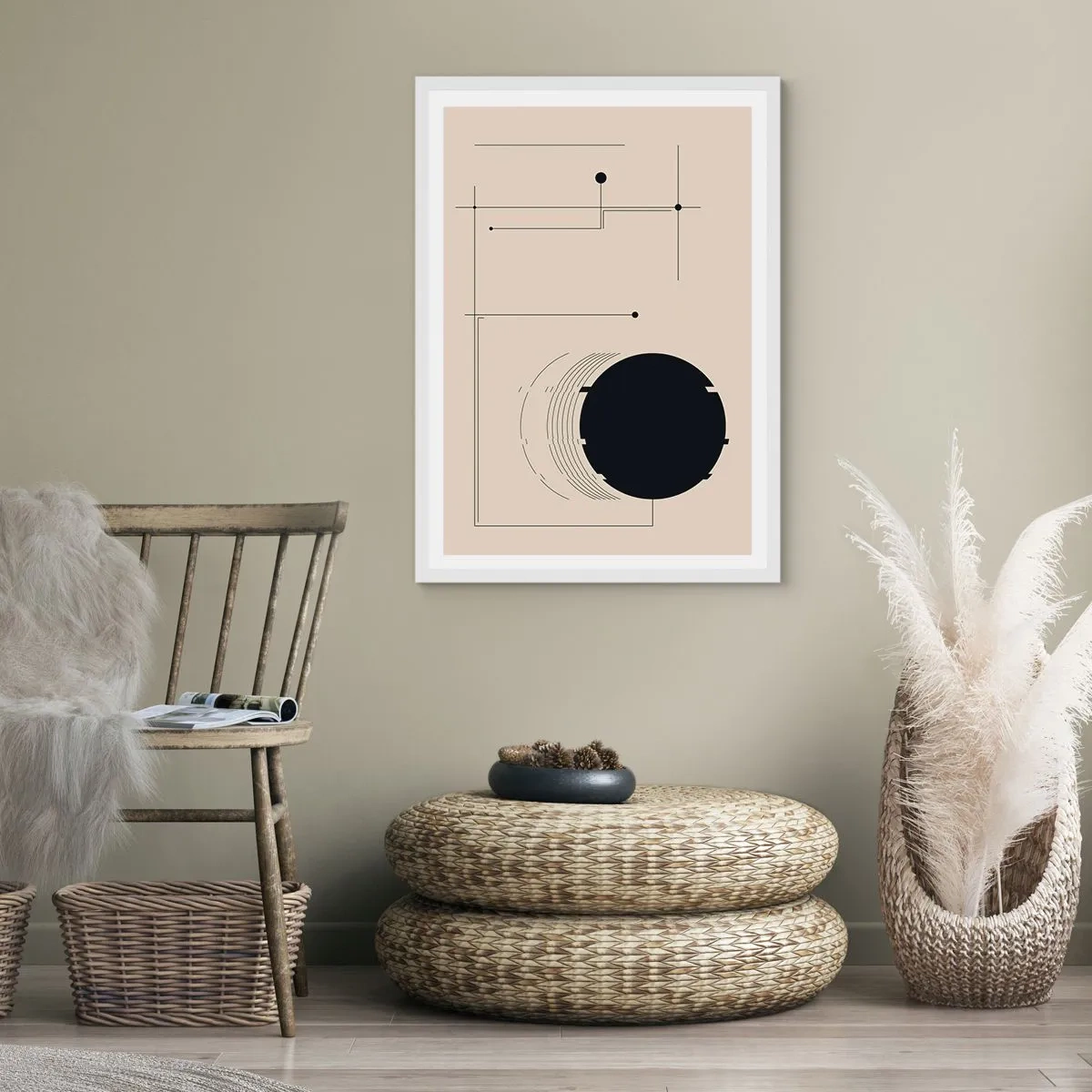 Pôster em moldura branca - Composição flexível e dinâmica - 61x91 cm