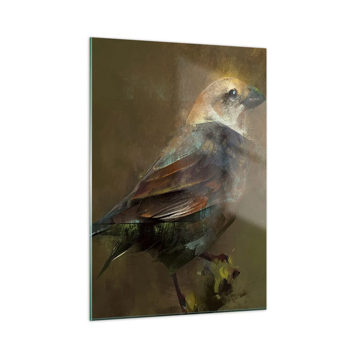 Quadro em vidro - Pardal, pequeno passarinho - 50x70 cm