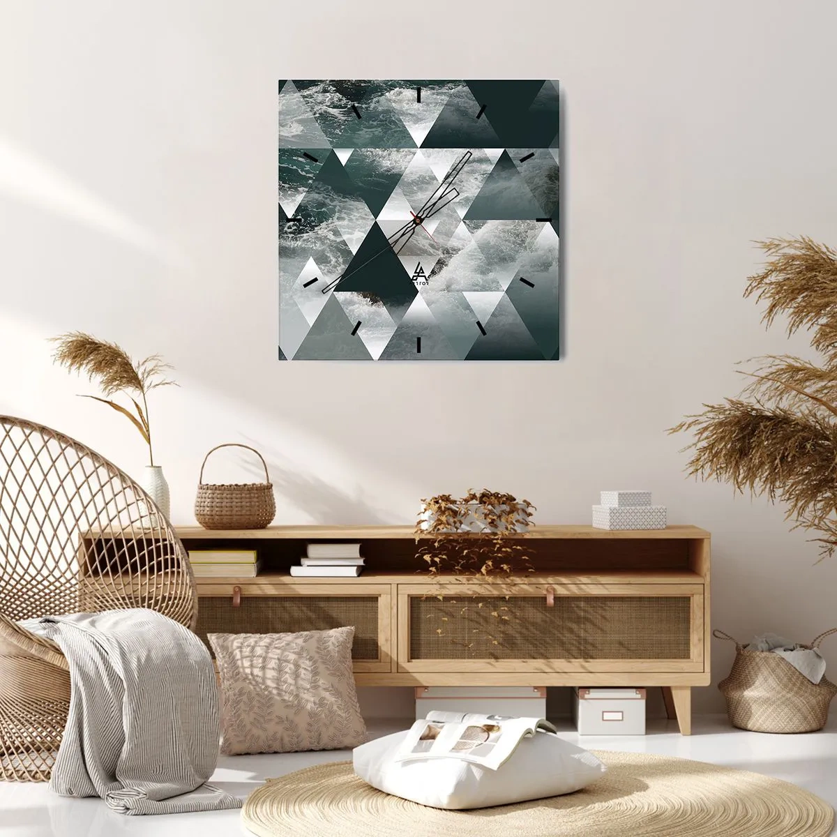 Relógio de parede - Relógio em vidro - Uma perspetiva de cristal - 30x30 cm