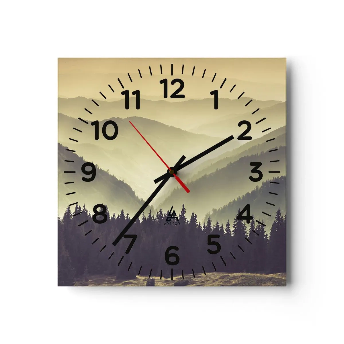 Relógio de parede - Relógio em vidro - Atrás das sete montanhas... - 30x30 cm