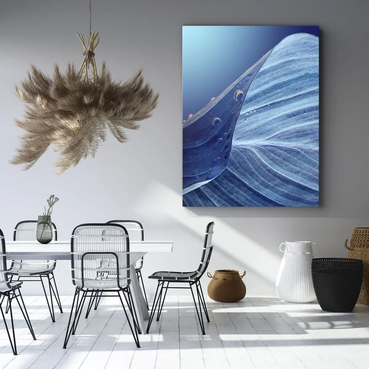 Quadro em tela - Gotas escondidas no azul - 50x70 cm
