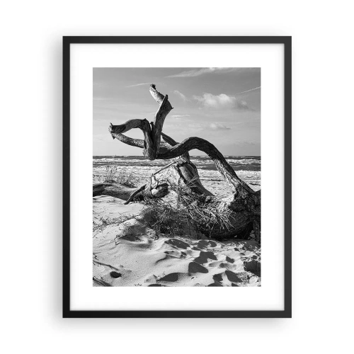 Pôster com moldura preta - Escultura do mar - 40x50 cm