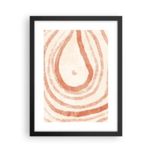 Pôster com moldura preta - Círculos de coral – composição - 30x40 cm