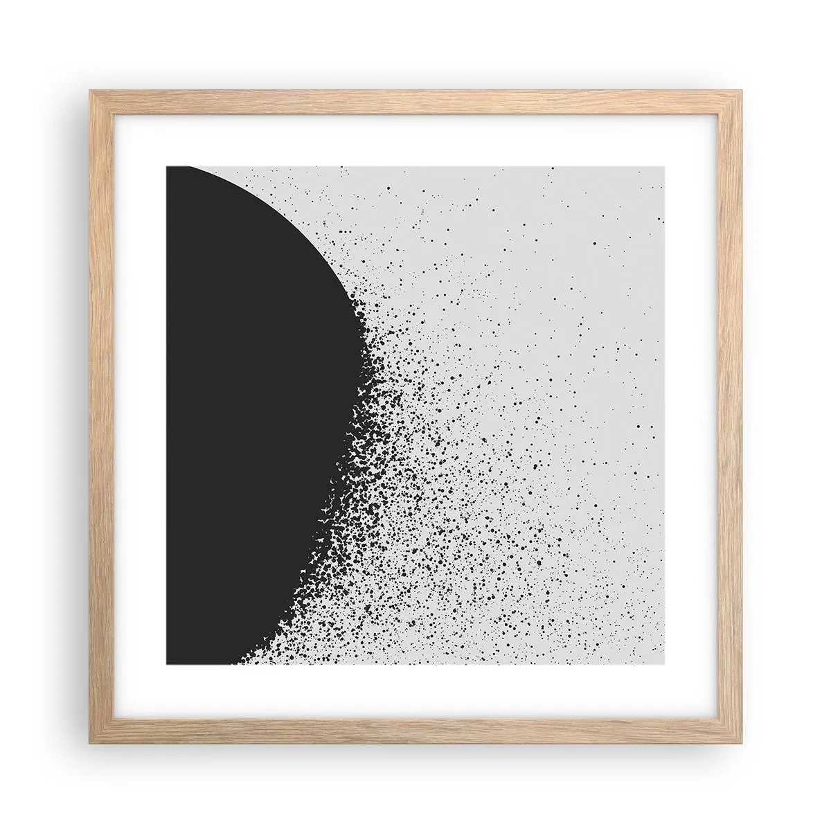 Pôster com moldura de carvalho claro - Movimento das moléculas - 40x40 cm
