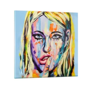 Quadro em vidro - Olhe-a diretamente nos olhos - 60x60 cm