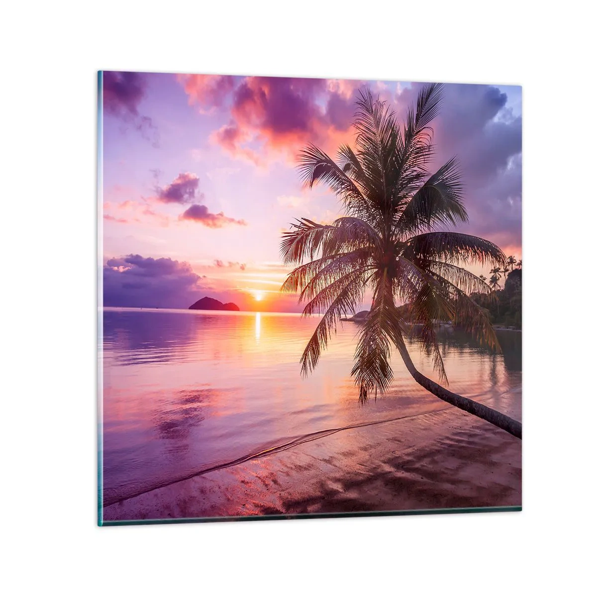 Quadro em vidro - Felicidade no horizonte - 60x60 cm