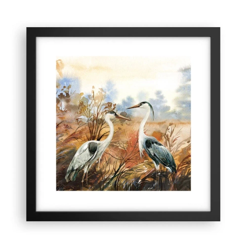 Pôster com moldura preta - Para onde ir no outono? - 30x30 cm