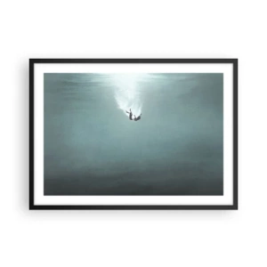 Pôster com moldura preta - Nos braços do oceano - 70x50 cm