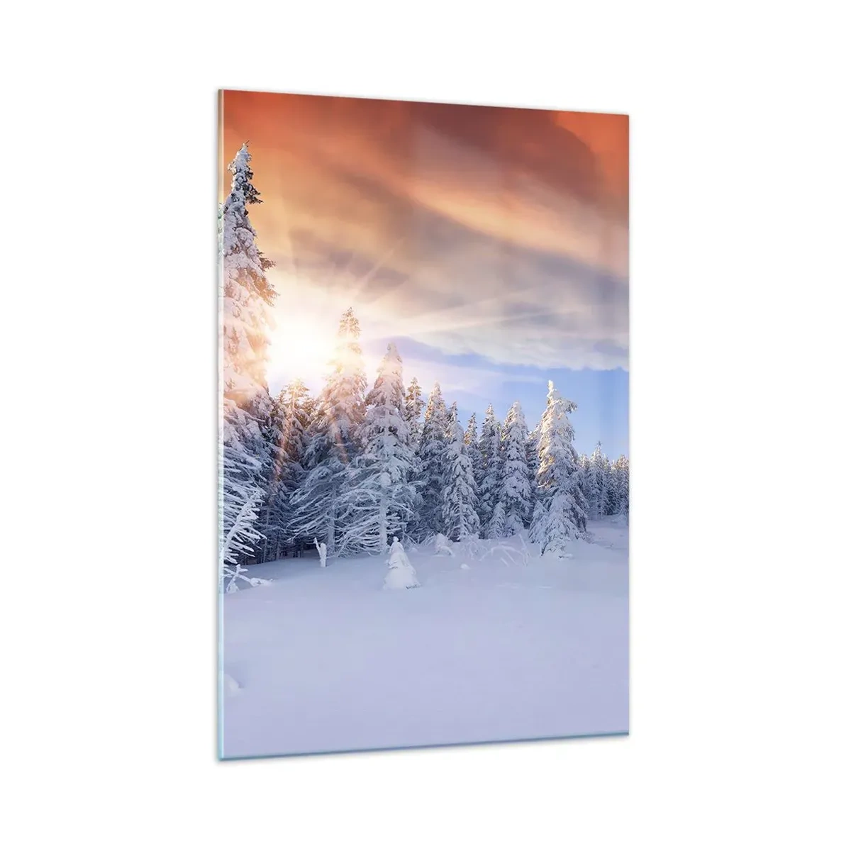 Quadro em vidro - Espetáculo de neve da natureza - 80x120 cm