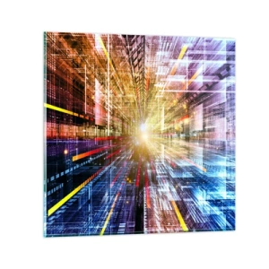 Quadro em vidro - Corredor de luz - 30x30 cm