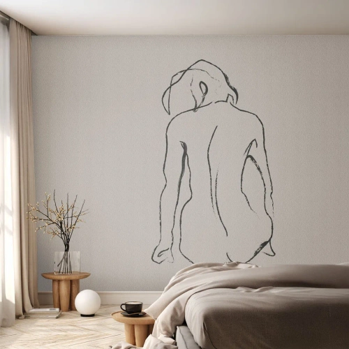 Papel de Parede Premium Sand - Nu de rapariga - Agir, Linha, Desenho - 300x210 cm