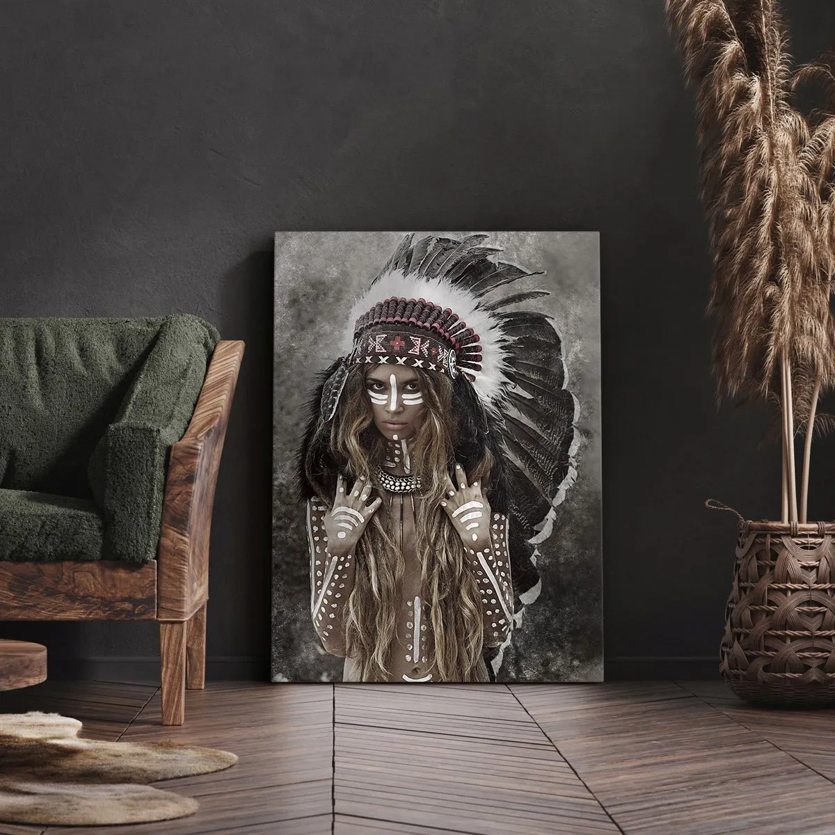 Quadro em tela - O segredo da força da tribo - 50x70 cm